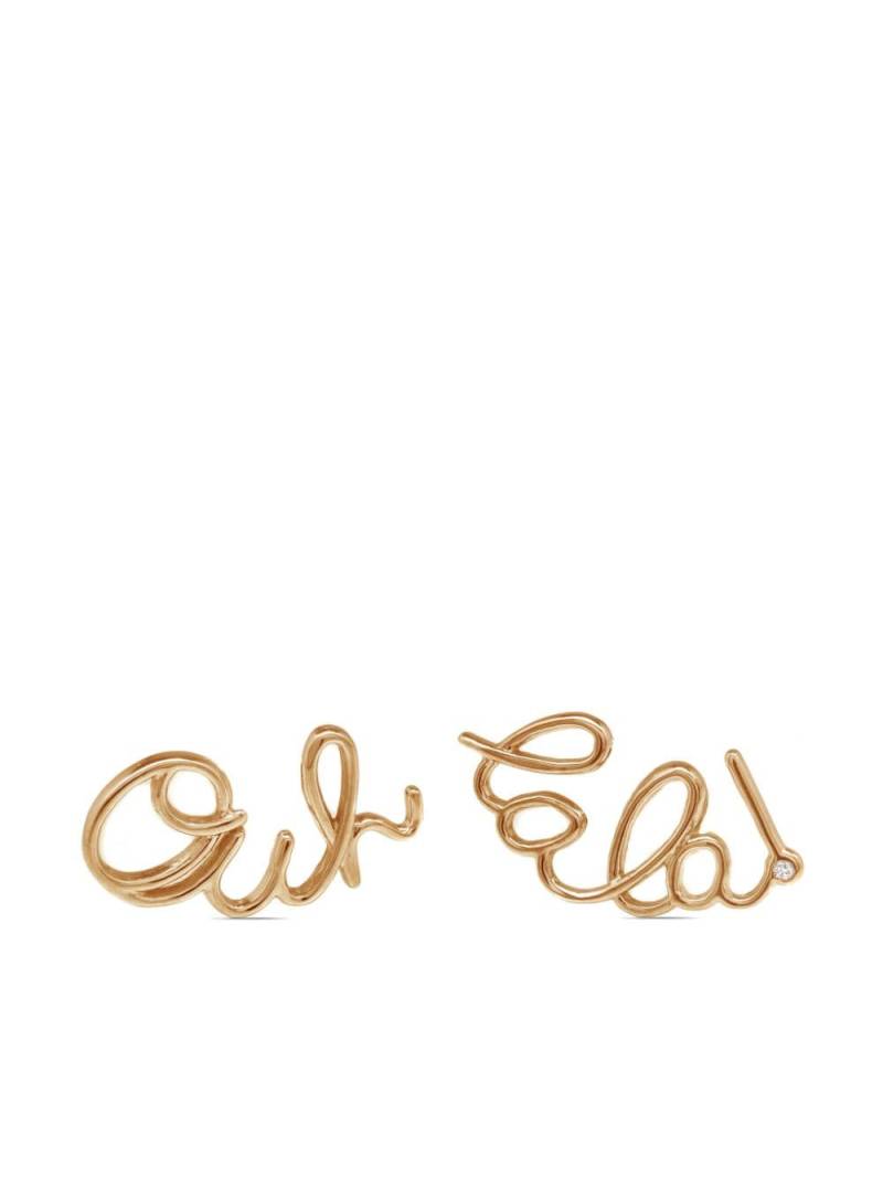 LILY GABRIELLA 18kt rose gold Ouh Lala stud earrings - Pink von LILY GABRIELLA