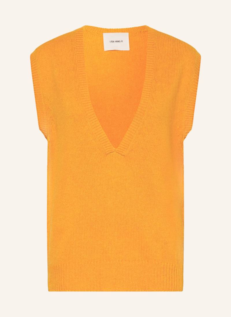 Lisa Yang Cashmere-Pullunder orange von LISA YANG