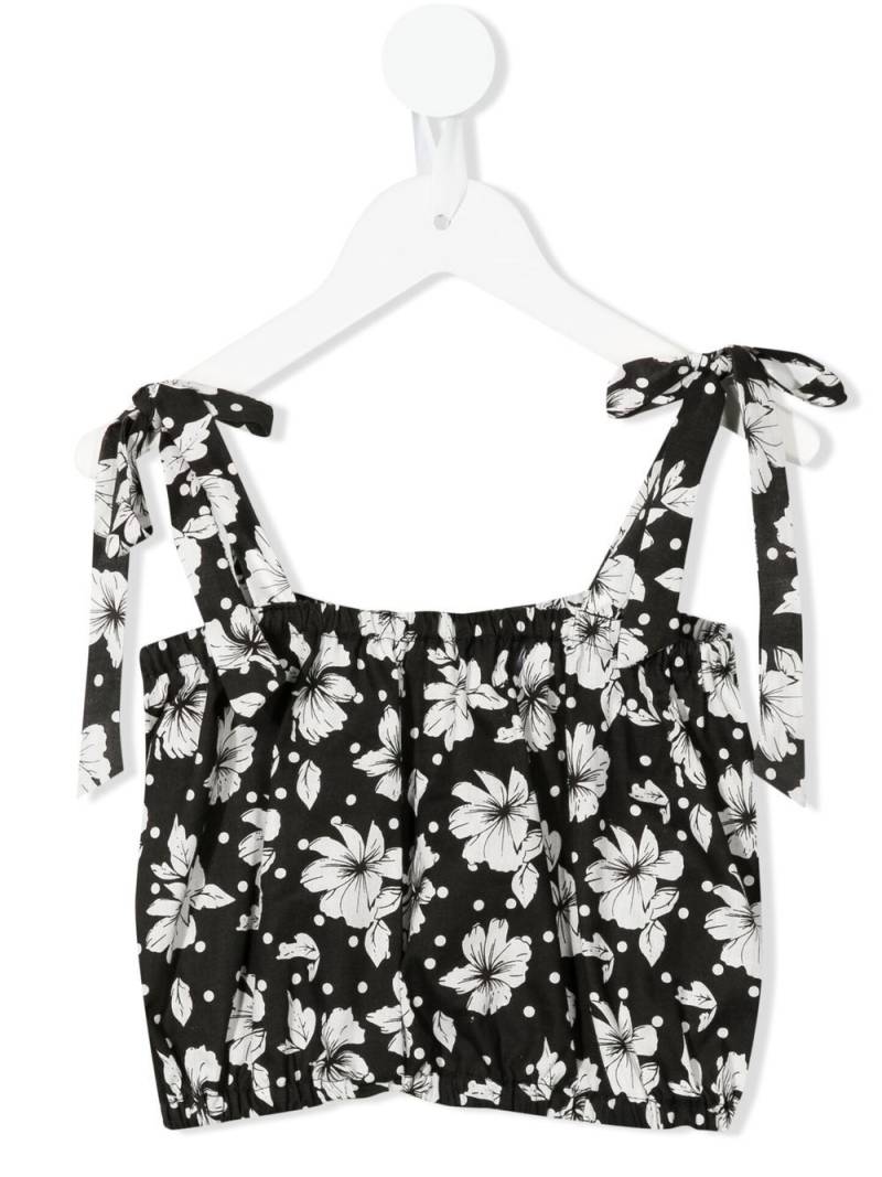 Little Bambah floral-print ruffled vest - Black von Little Bambah