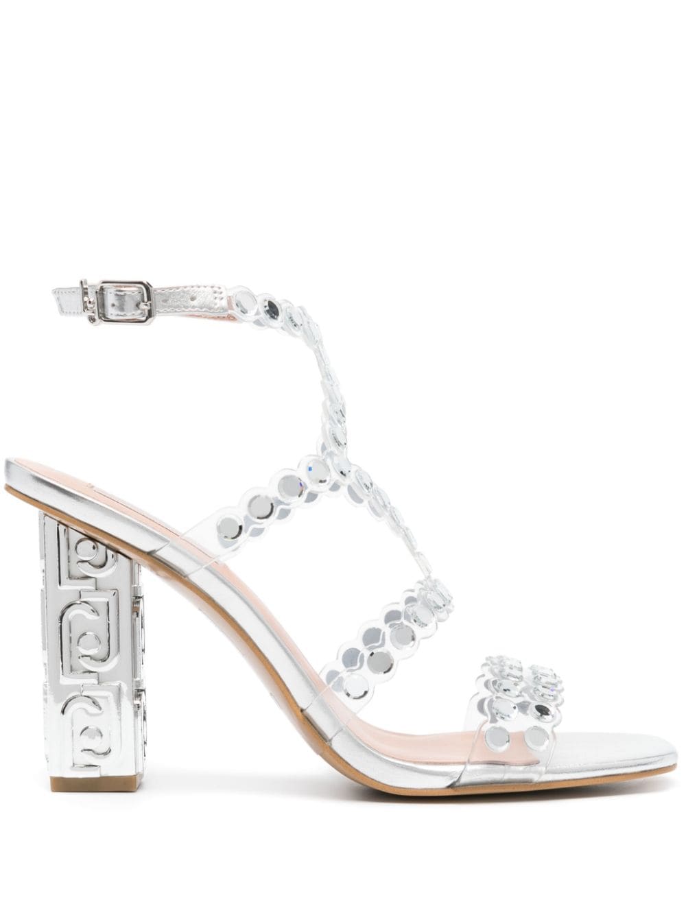 LIU JO 100mm gem-embellished sandals - Grey von LIU JO