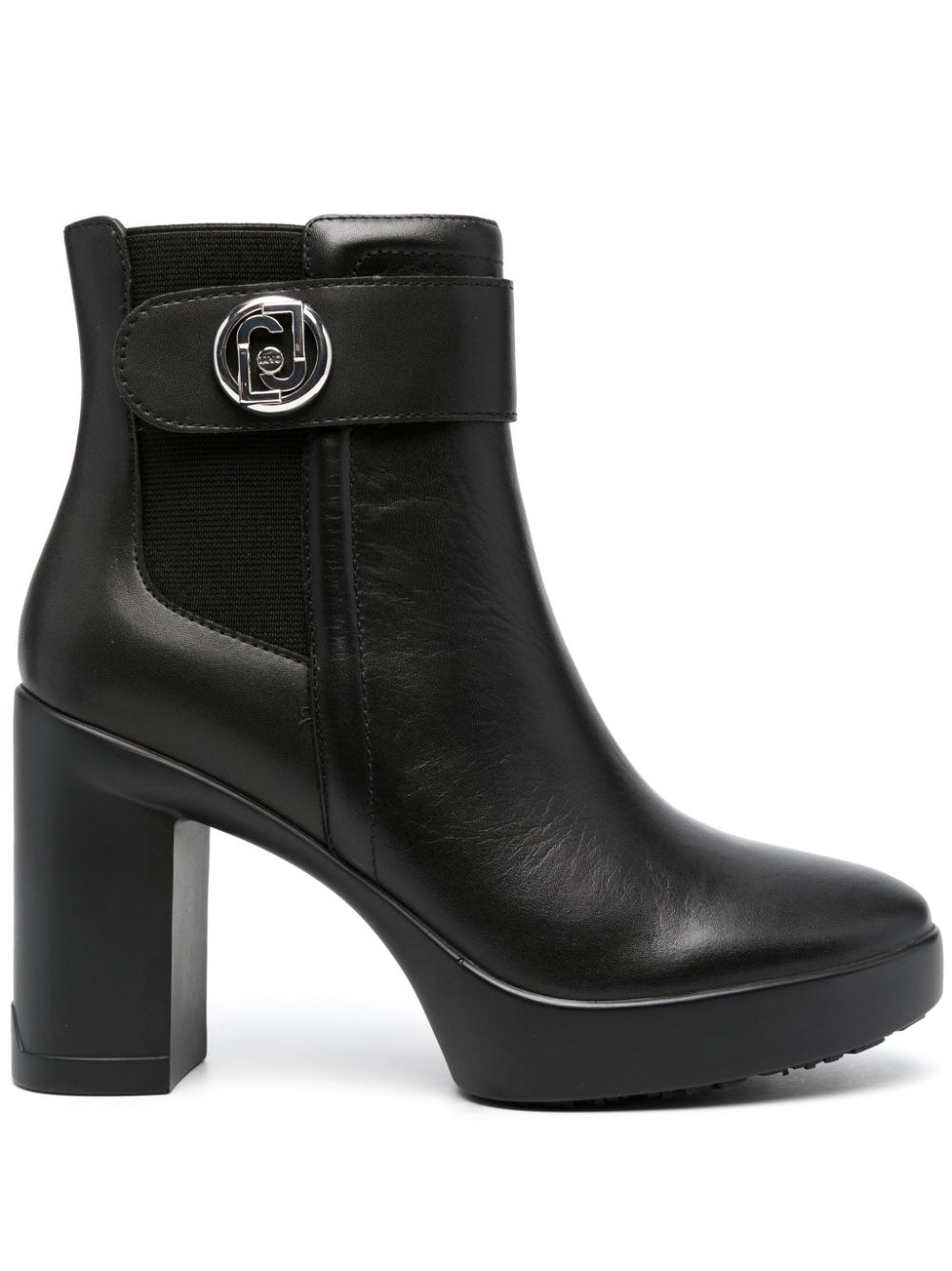 LIU JO 100mm leather boots - Black von LIU JO