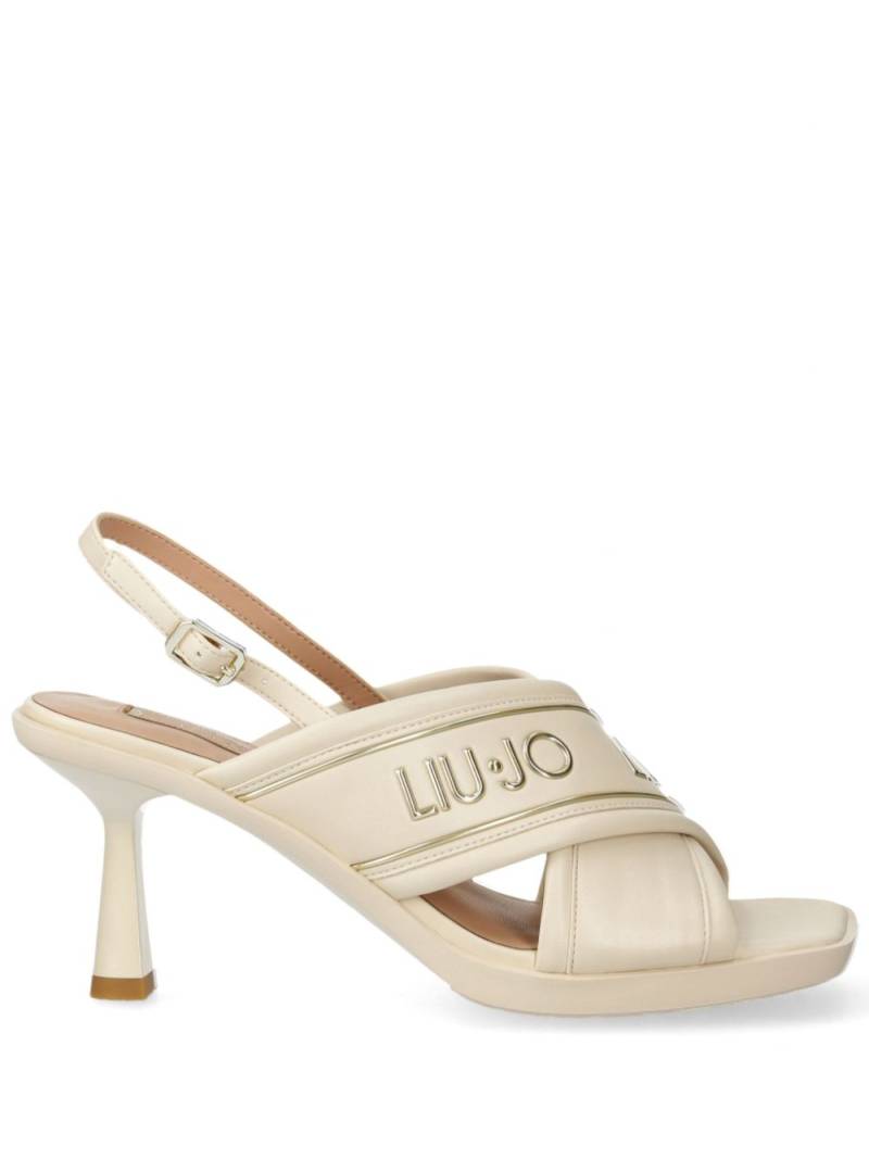 LIU JO 80mm logo-embossed sandals - Neutrals von LIU JO