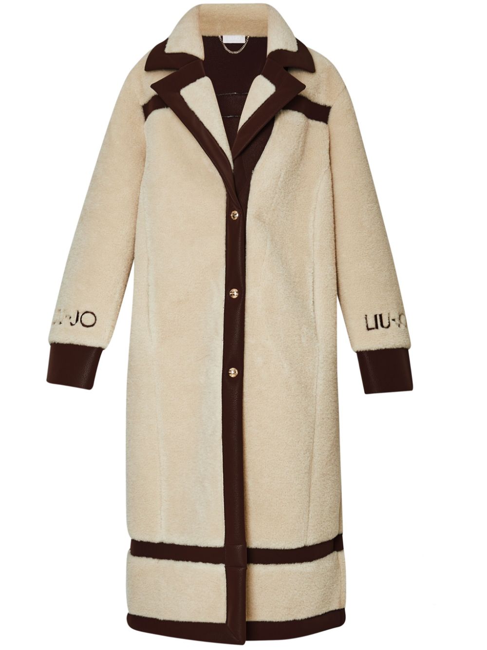 LIU JO coated faux-shearling coat - Neutrals von LIU JO