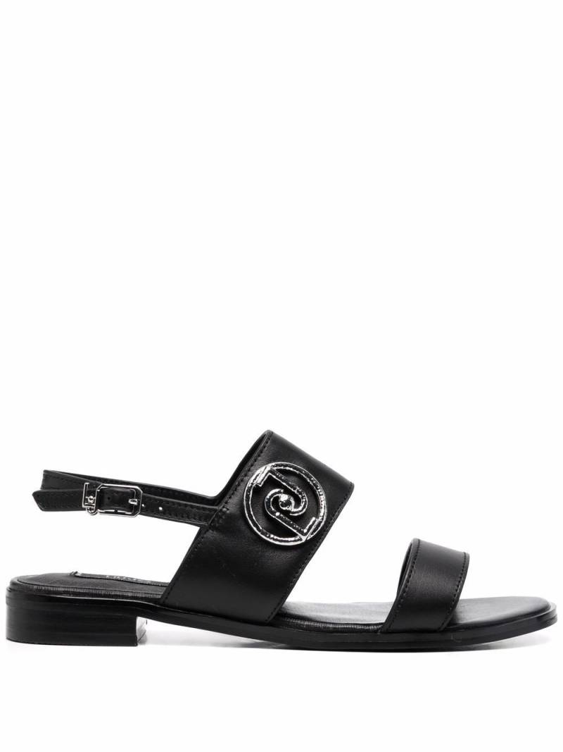 LIU JO Erin logo-plaque slingback sandals - Black von LIU JO