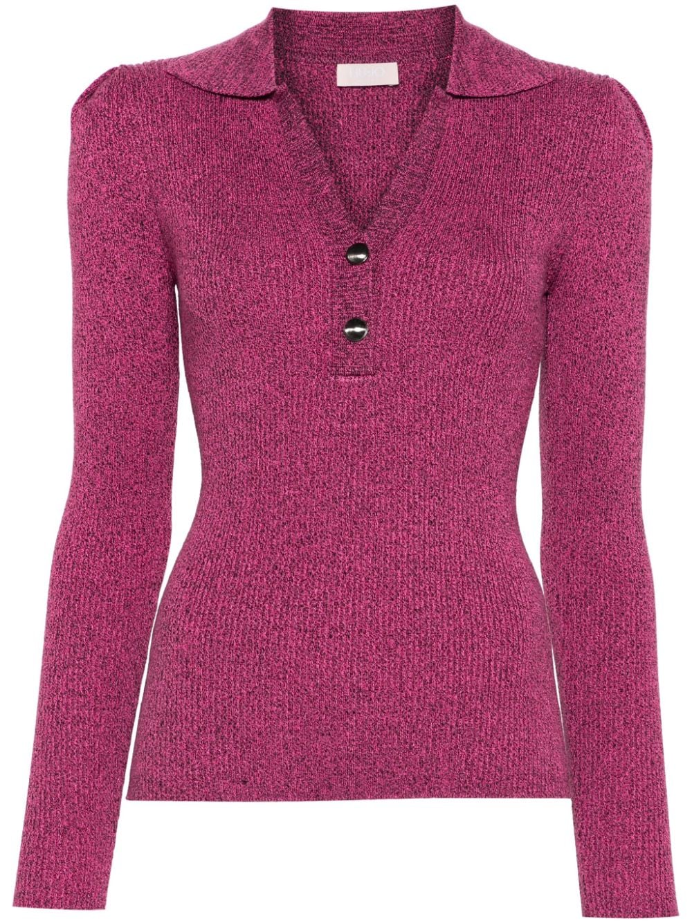 LIU JO Lurex® knitted polo shirt - Pink von LIU JO