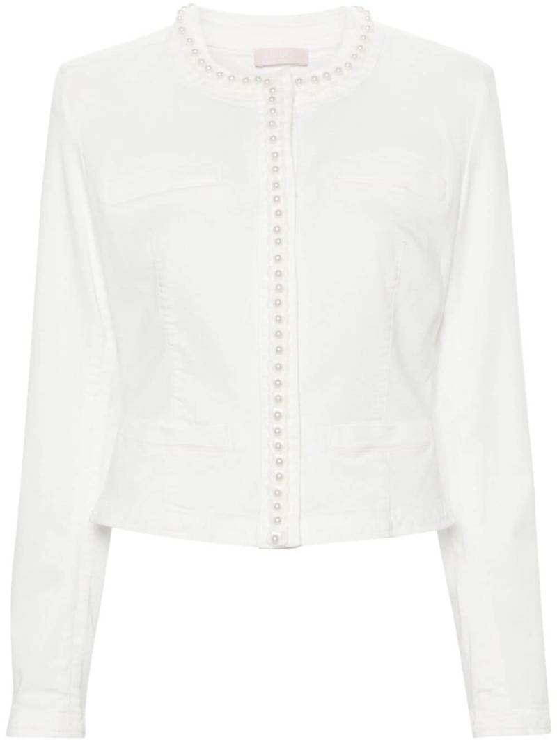 LIU JO bead-detail denim jacket - White von LIU JO