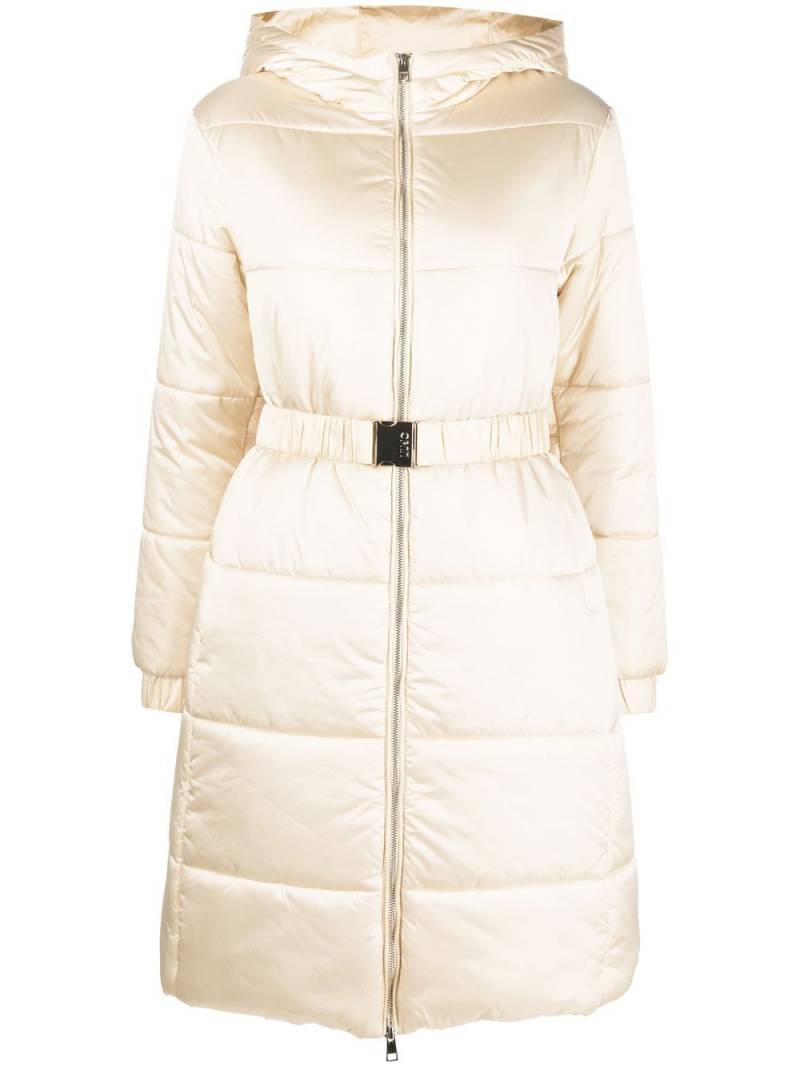 LIU JO belted satin puffer jacket - Neutrals von LIU JO