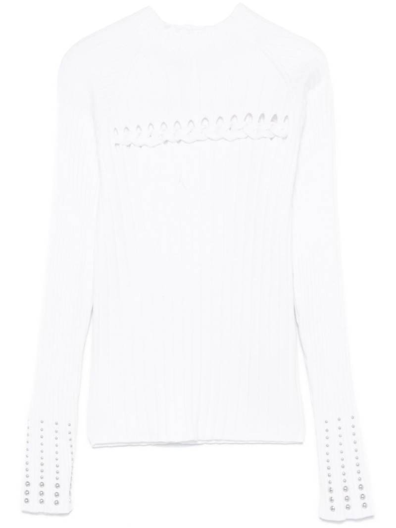 LIU JO braid-detailed sweater - White von LIU JO