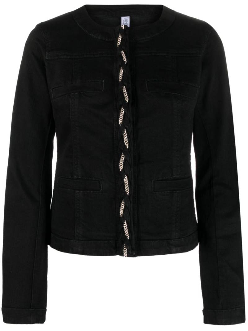 LIU JO chain-link detail denim jacket - Black von LIU JO