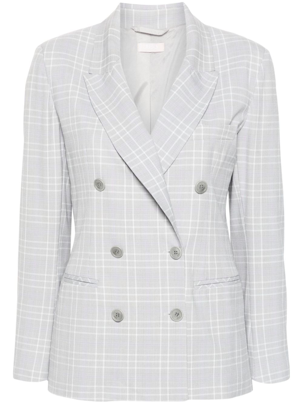 LIU JO checked double-breasted blazer - Grey von LIU JO