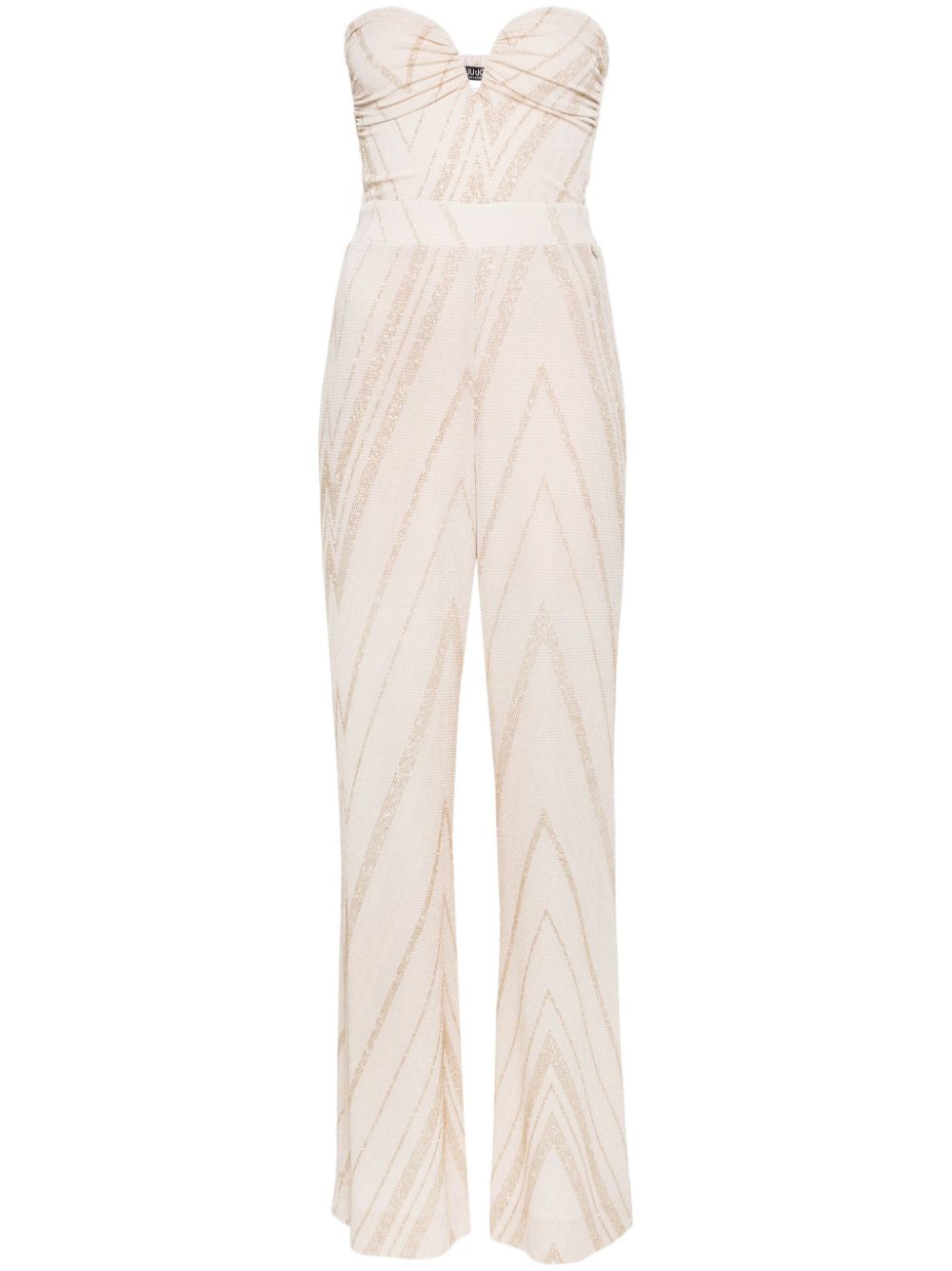 LIU JO chevron-pattern jumpsuit - Neutrals von LIU JO