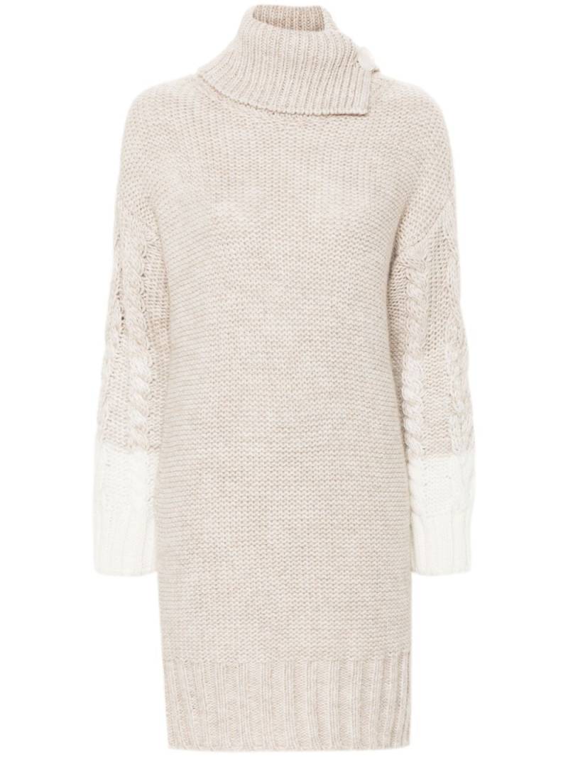 LIU JO chunky-cable-knit mini dress - Neutrals von LIU JO