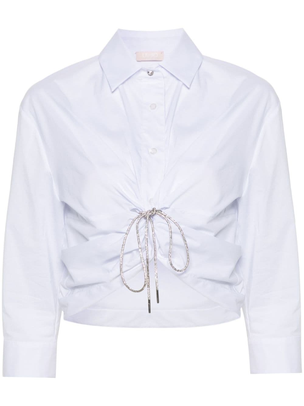 LIU JO cropped cotton shirt - White von LIU JO