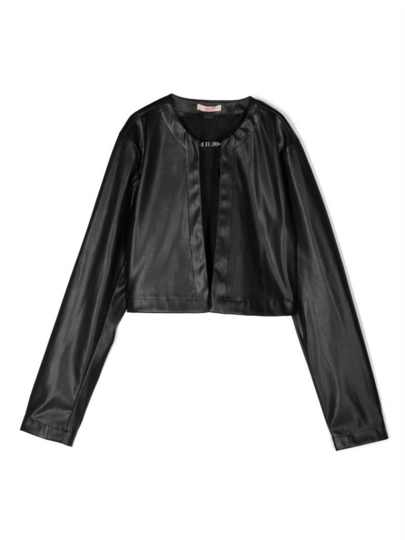 Liu Jo Kids cropped faux-leather jacket - Black von Liu Jo Kids