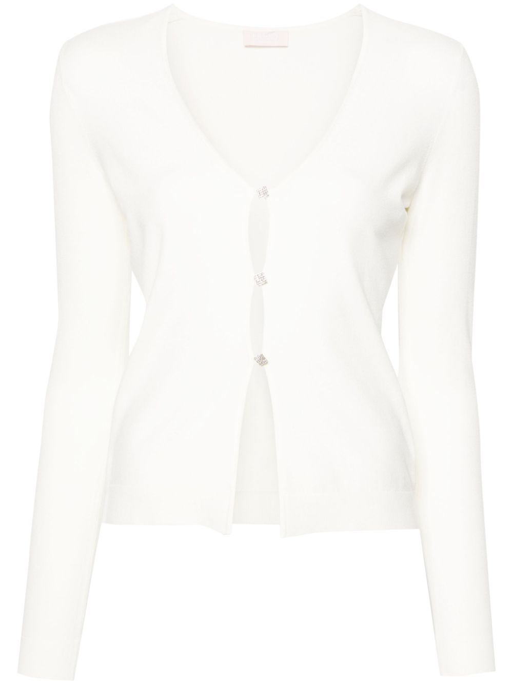 LIU JO crystal-button cardigan - White von LIU JO