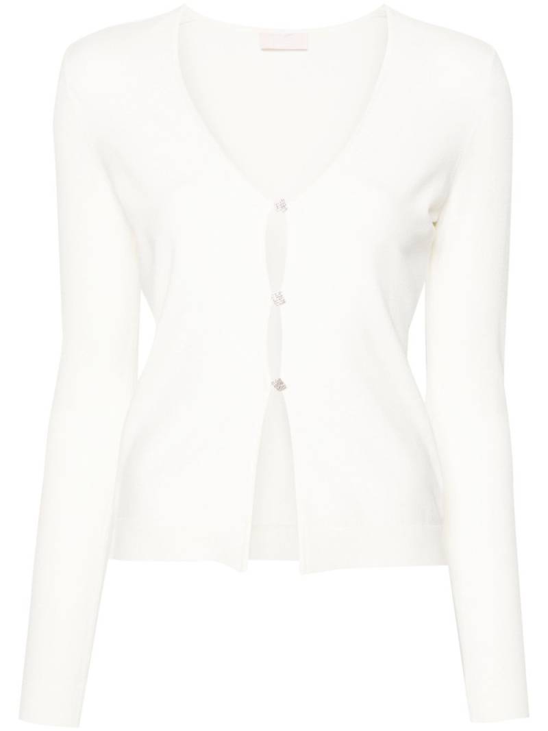 LIU JO crystal-button cardigan - White von LIU JO