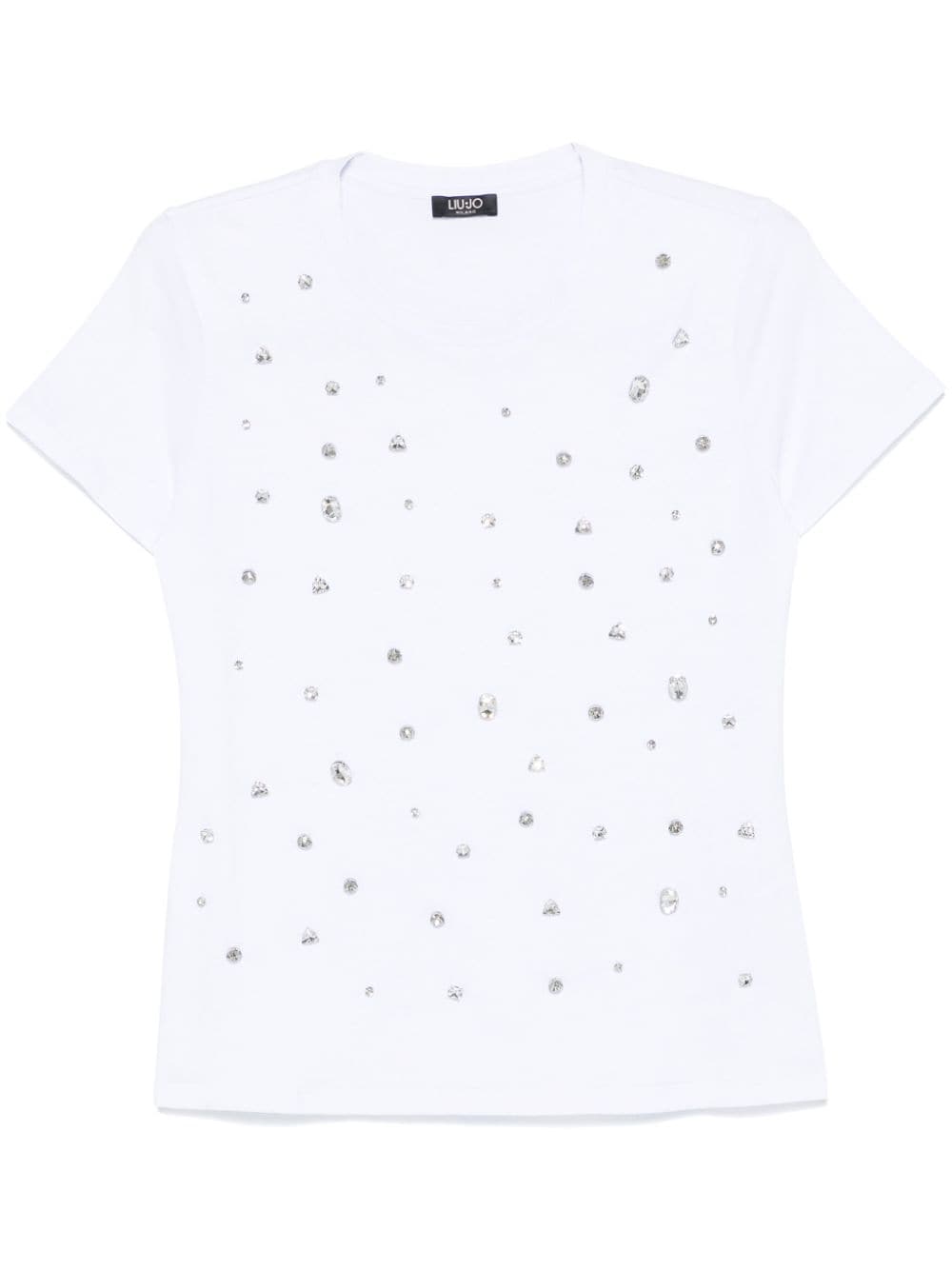 LIU JO crystal-embellished T-shirt - White von LIU JO