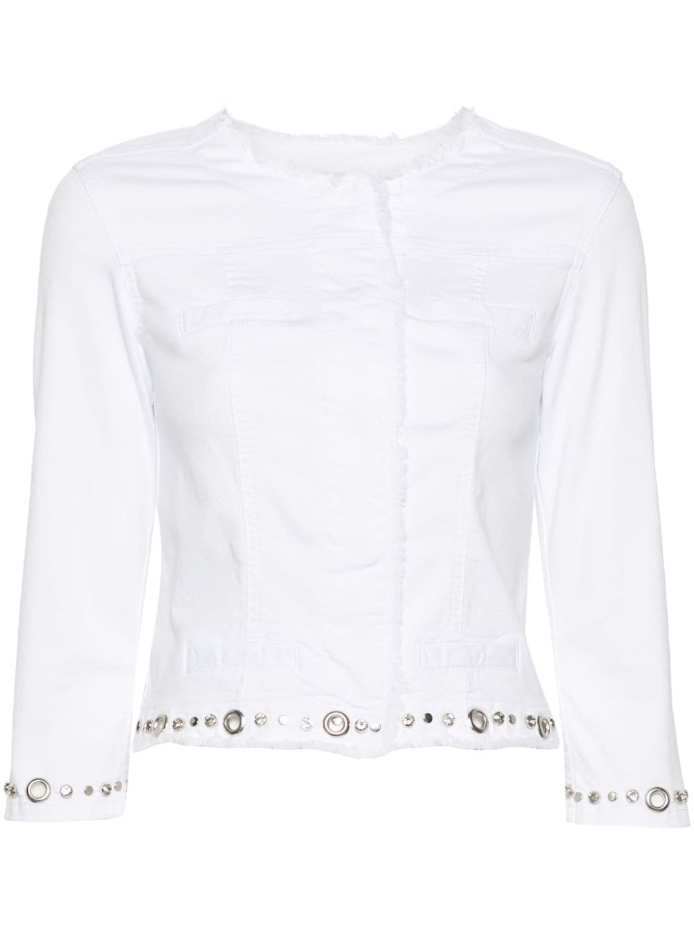 LIU JO crystal-embellished denim jacket - White von LIU JO