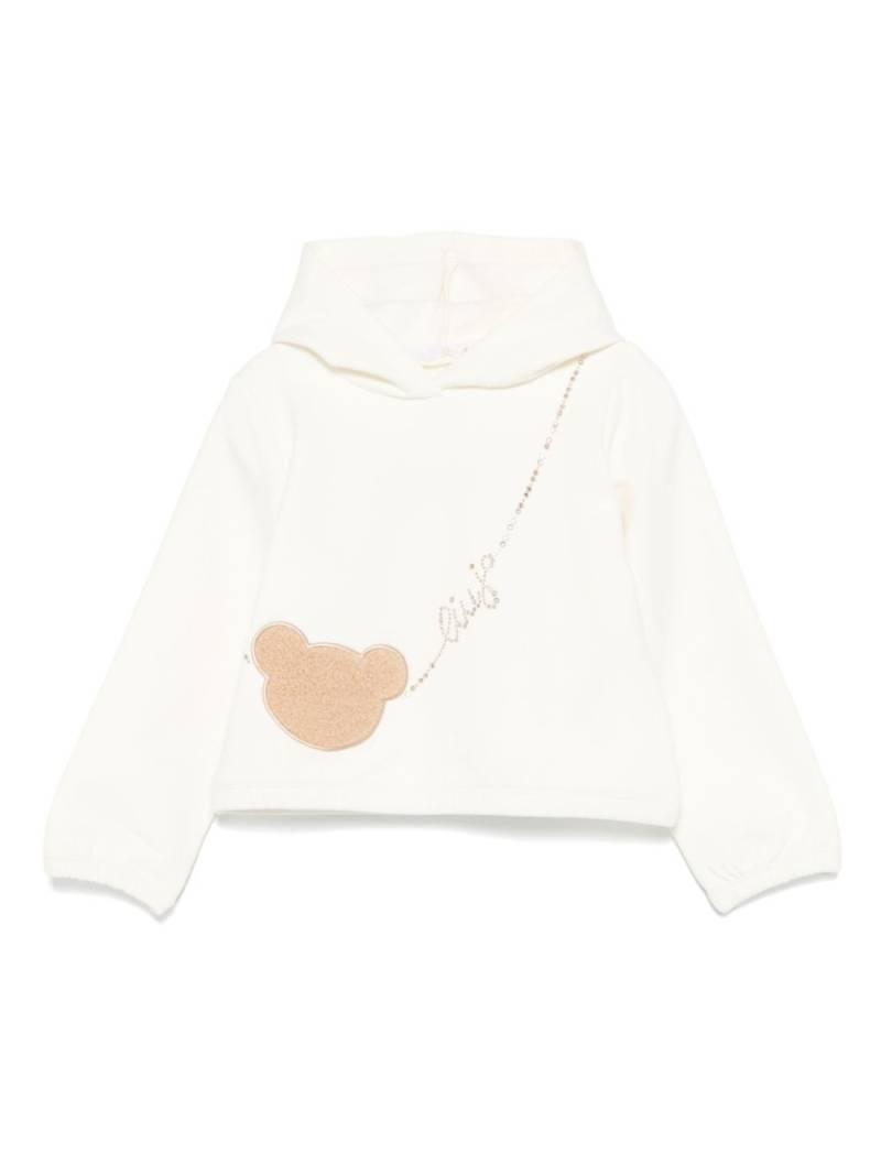 LIU JO crystal-embellished logo hoodie - White von LIU JO