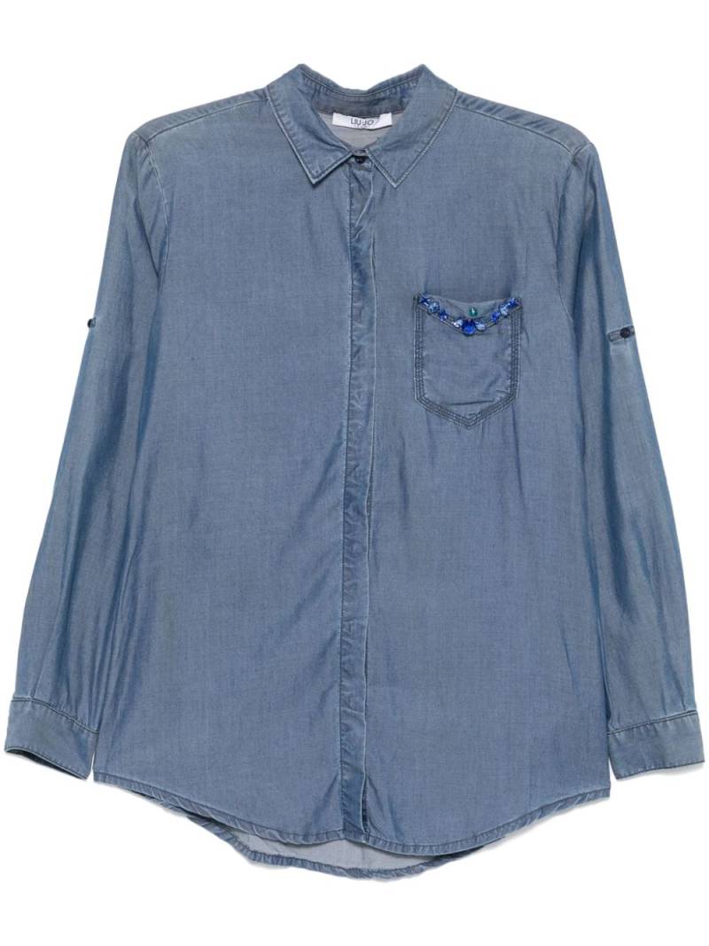 LIU JO crystal-embellished shirt - Blue von LIU JO