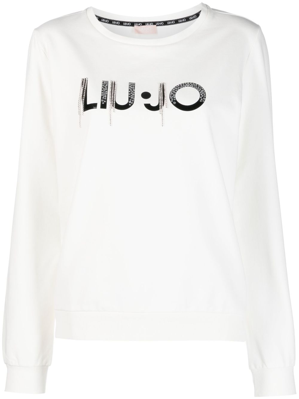 LIU JO crystal fringe logo sweatshirt - White von LIU JO