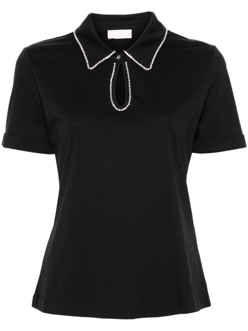 LIU JO crystal-trim polo shirt - Black von LIU JO