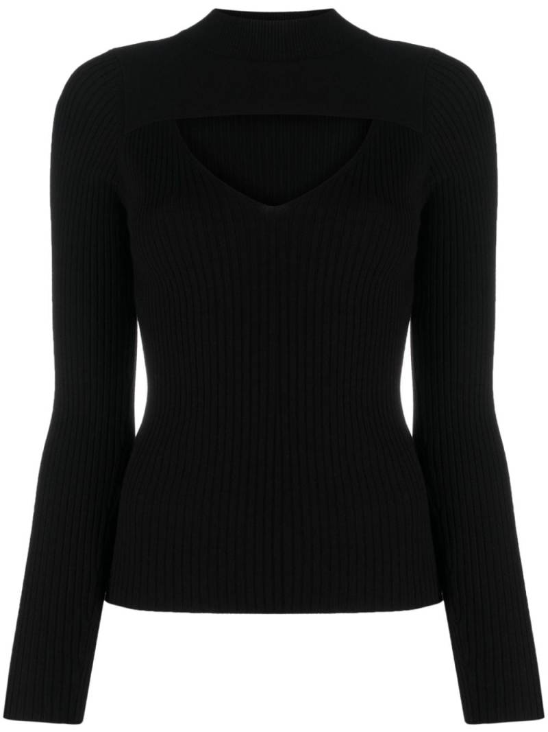 LIU JO cut-out ribbed jumper - Black von LIU JO