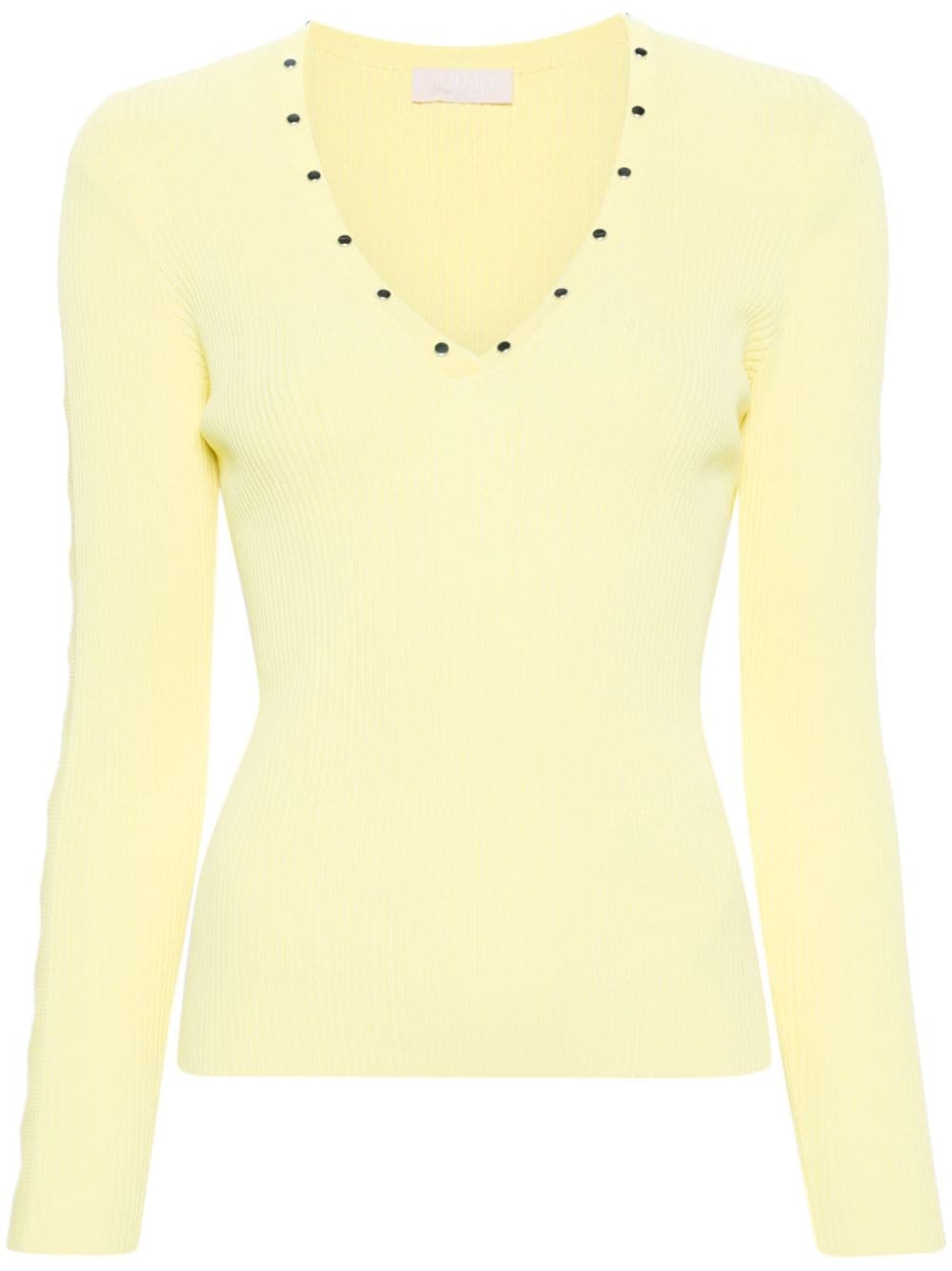 LIU JO cut-out ribbed jumper - Yellow von LIU JO