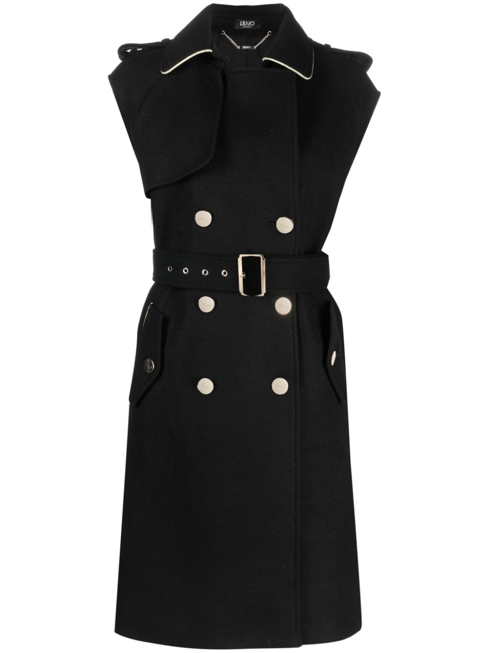 LIU JO double-breasted sleeveless coat - Black von LIU JO