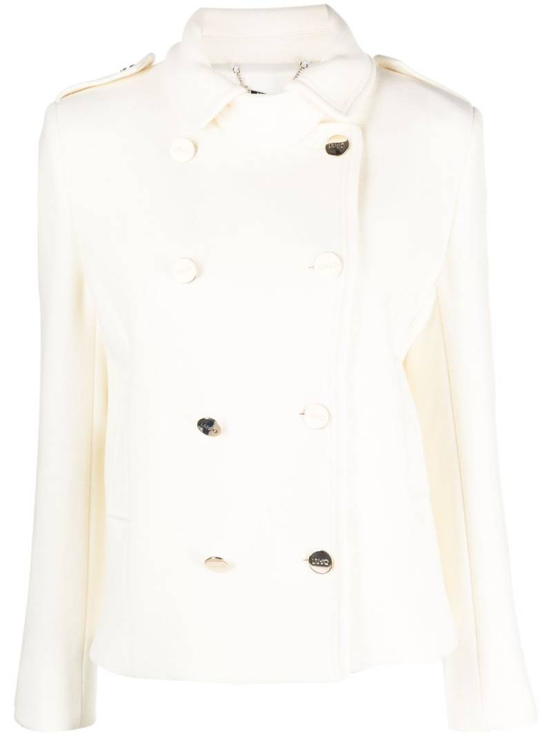 LIU JO double-breasted virgin wool coat - Neutrals von LIU JO