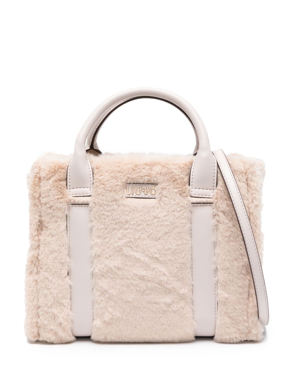 LIU JO faux-fur tote bag - Neutrals von LIU JO