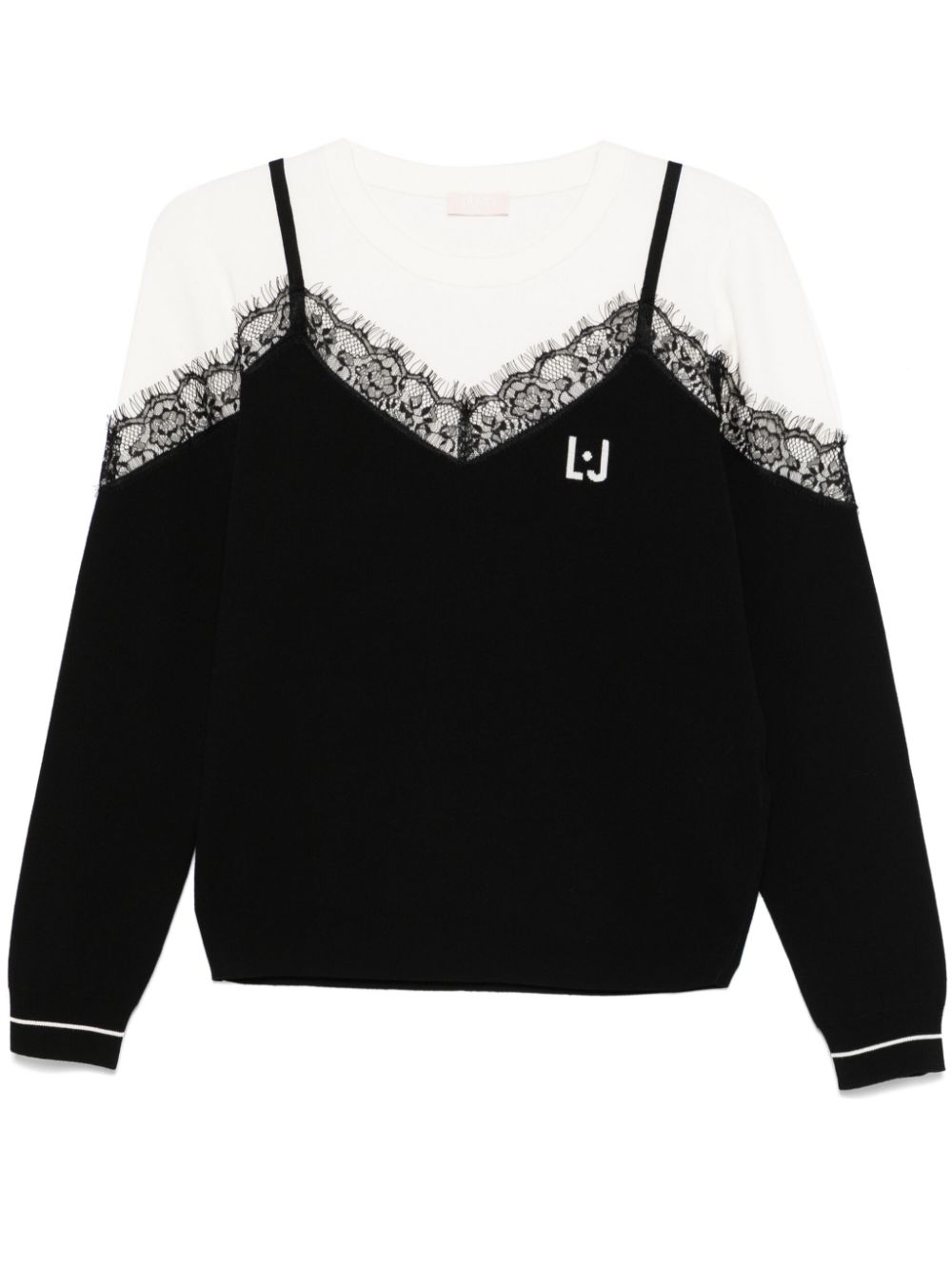 LIU JO floral lace-appliqué sweater - Black von LIU JO