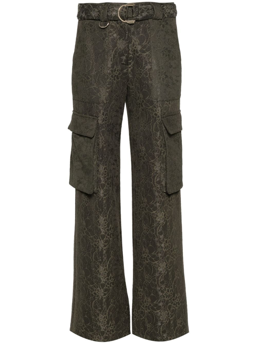 LIU JO floral-lace cargo trousers - Green von LIU JO