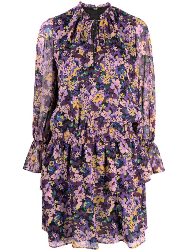 LIU JO floral-print ruffled minidress - Purple von LIU JO