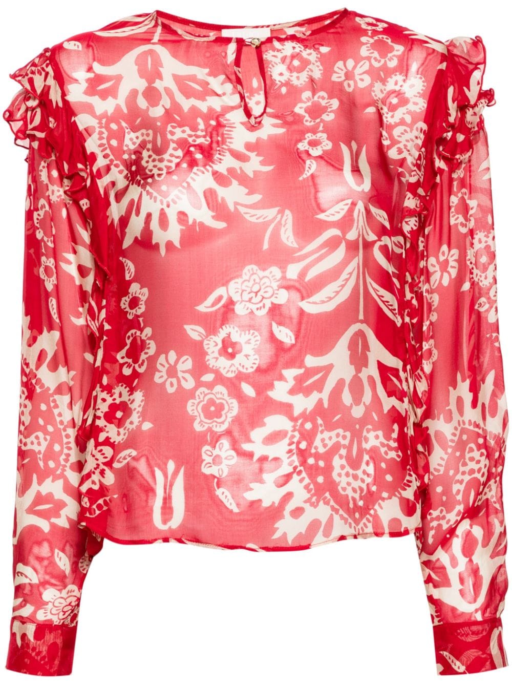 LIU JO floral-print sheer blouse - Red von LIU JO