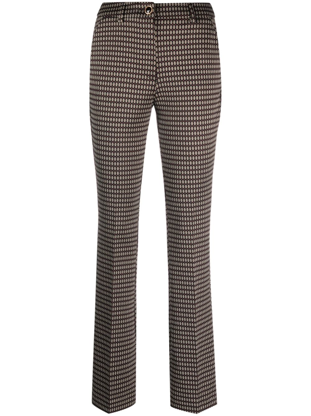 LIU JO geometric-pattern flared trousers - Black von LIU JO