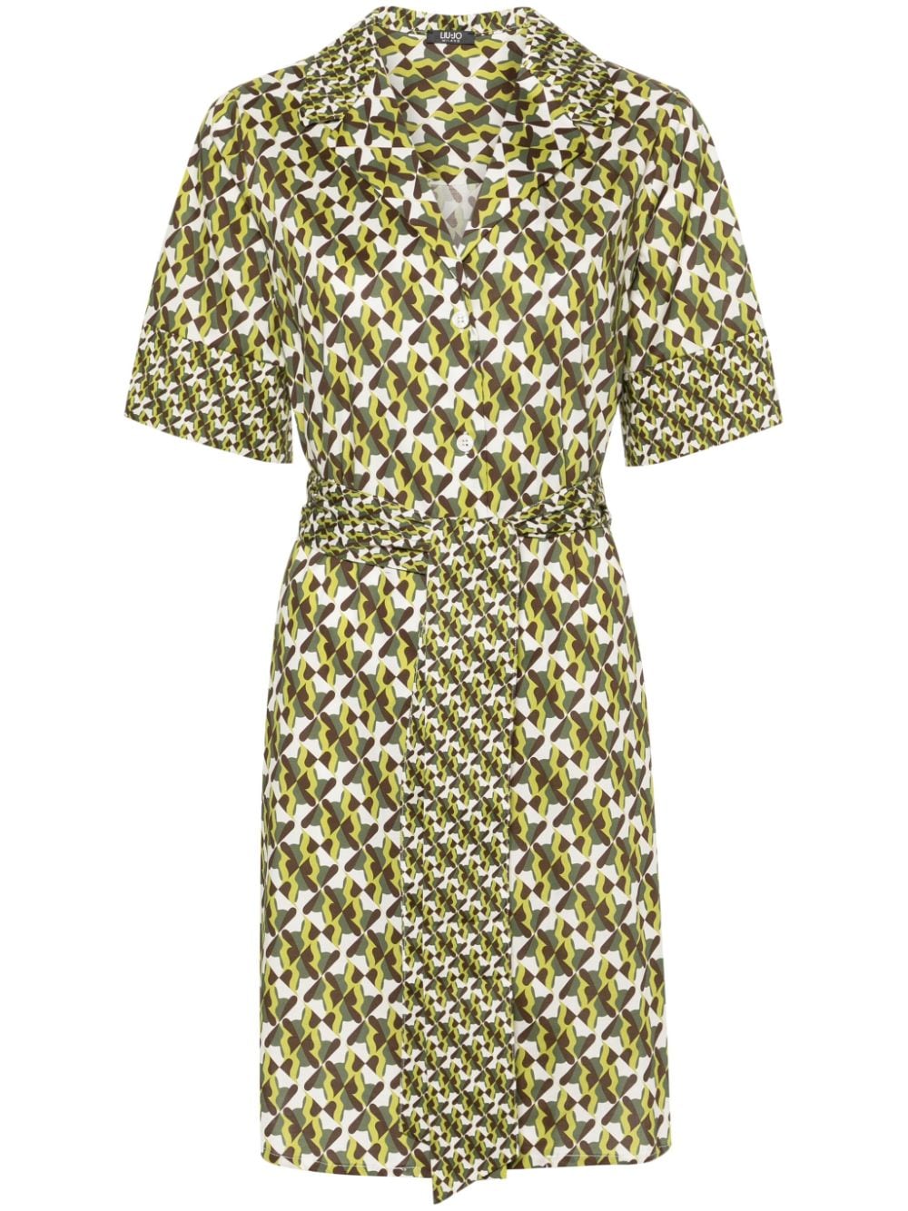 LIU JO geometric-print belted shirtdress - Green von LIU JO