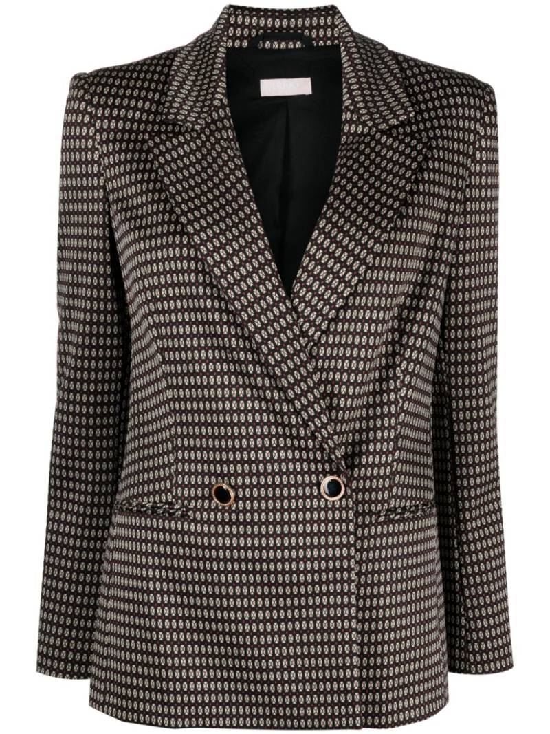 LIU JO geometric-print double-breasted blazer - Brown von LIU JO