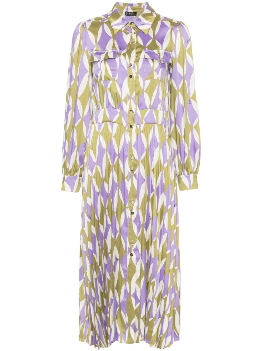 LIU JO geometric-print pleated midi dress - Purple von LIU JO