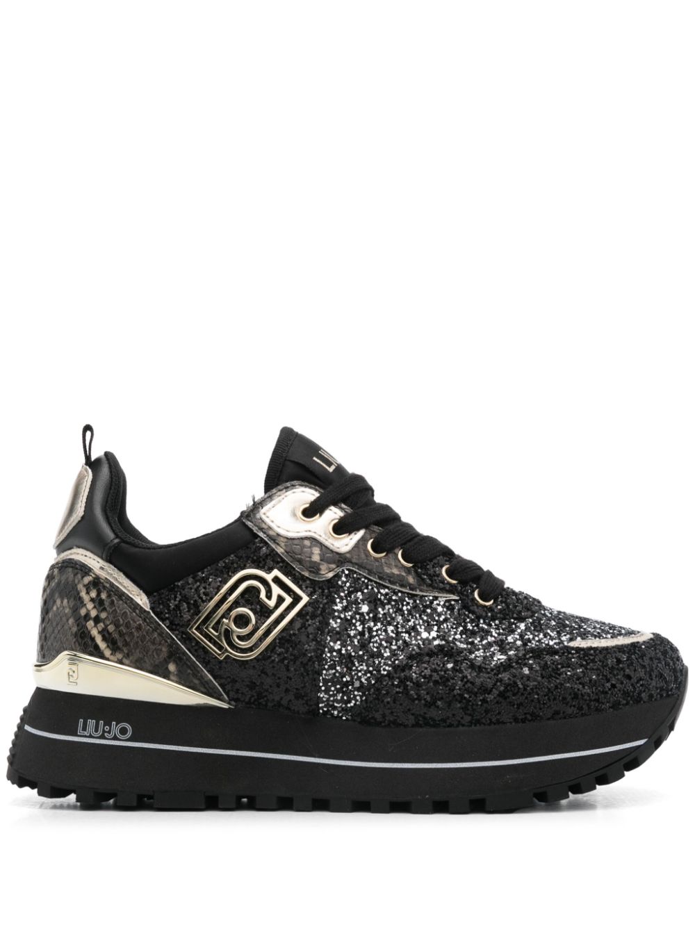 LIU JO glitter-detail platform sneakers - Black von LIU JO