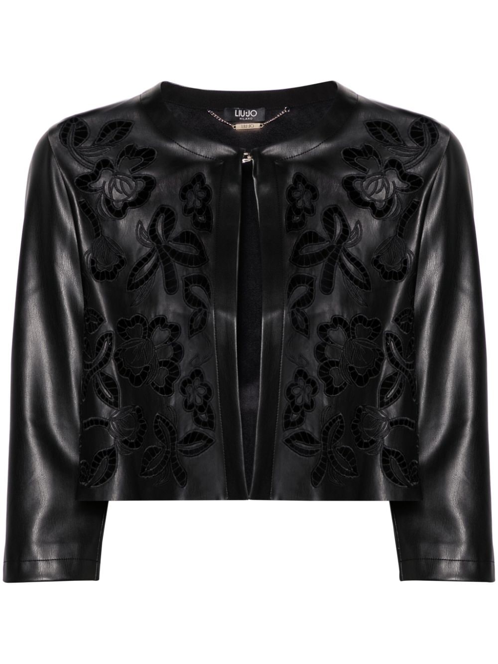 LIU JO guipure lace-detailing cropped jacket - Black von LIU JO