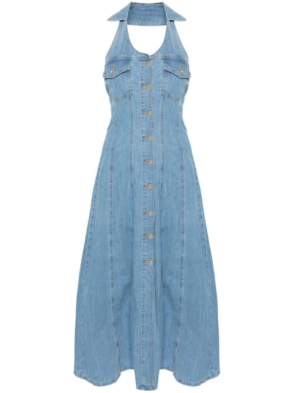 LIU JO halterneck denim dress - Blue von LIU JO