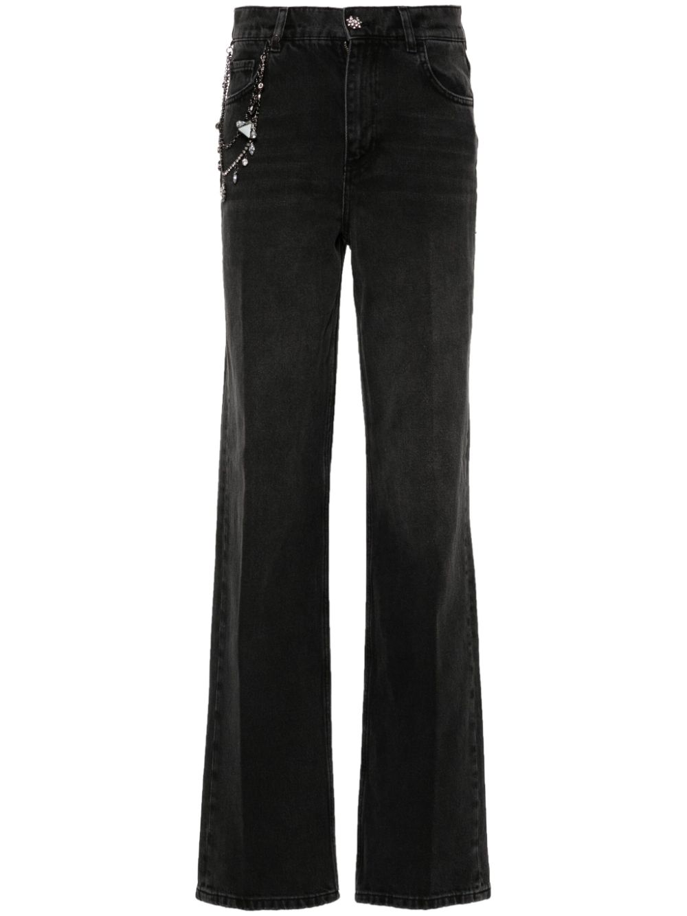 LIU JO high-rise wide-leg jeans - Black von LIU JO