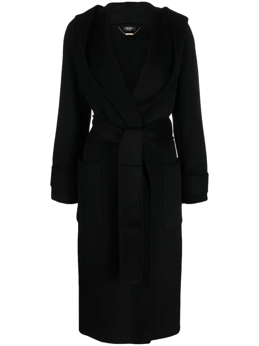 LIU JO hooded tied-waist coat - Black von LIU JO