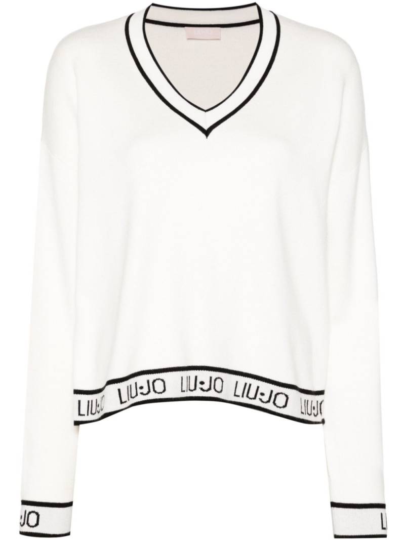 LIU JO intarsia-logo sweater - White von LIU JO