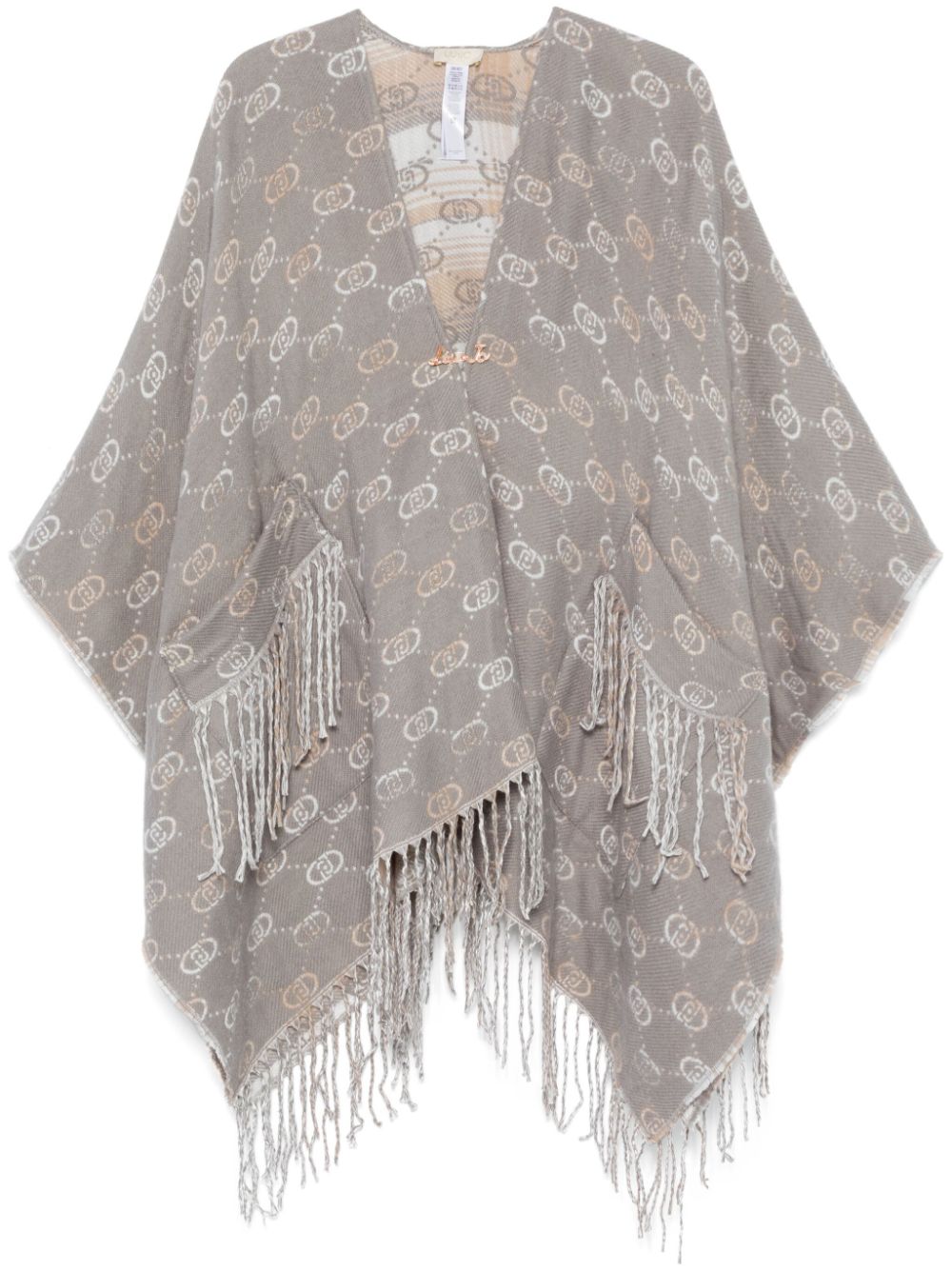 LIU JO jacquard-logo poncho - Grey von LIU JO