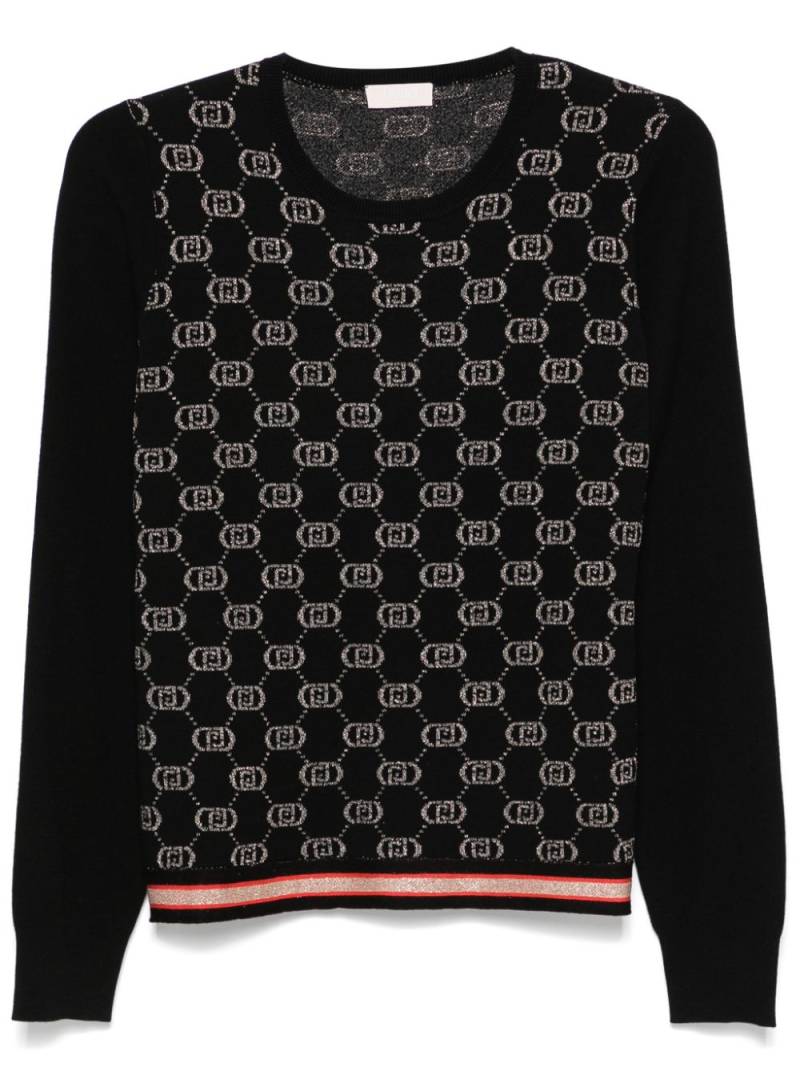 LIU JO jacquard-monogram sweater - Black von LIU JO