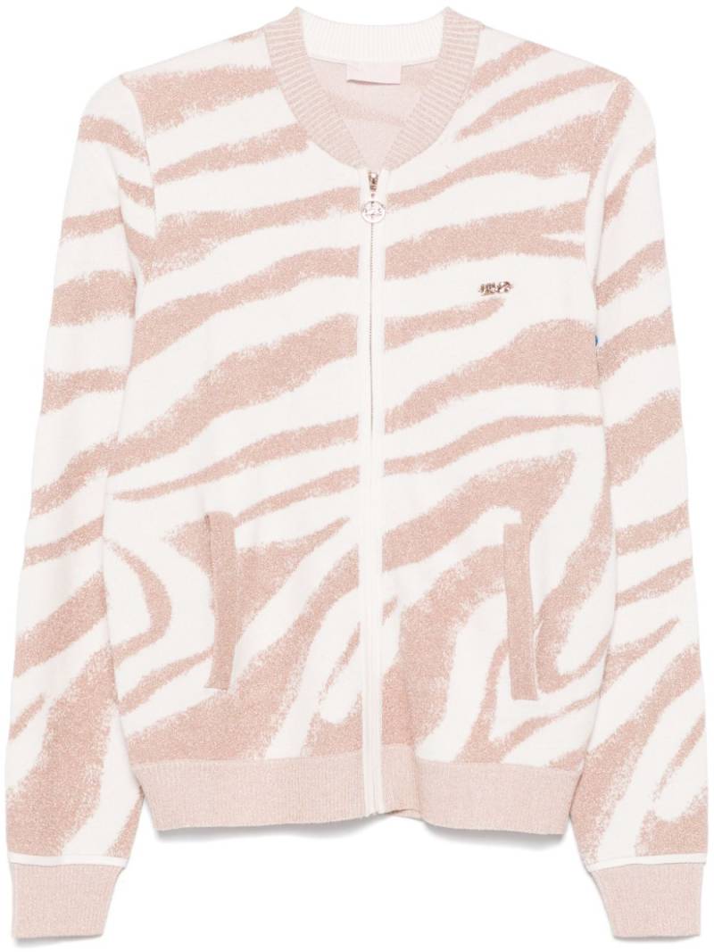 LIU JO jacquard zip cardigan - White von LIU JO