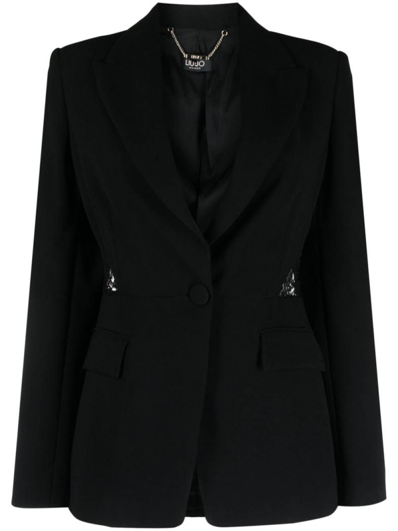 LIU JO lace-panelling single-breasted blazer - Black von LIU JO