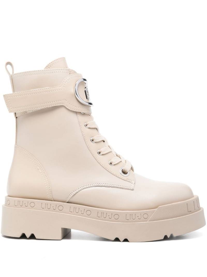 LIU JO leather platform boots - Neutrals von LIU JO